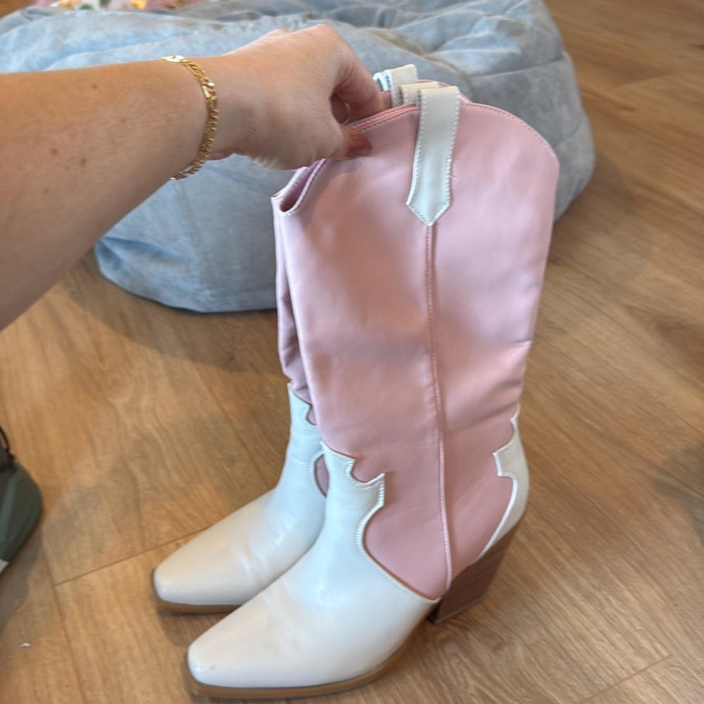 Billini Pink & White Western Claudette Boot size 9 - Picture 6 of 8